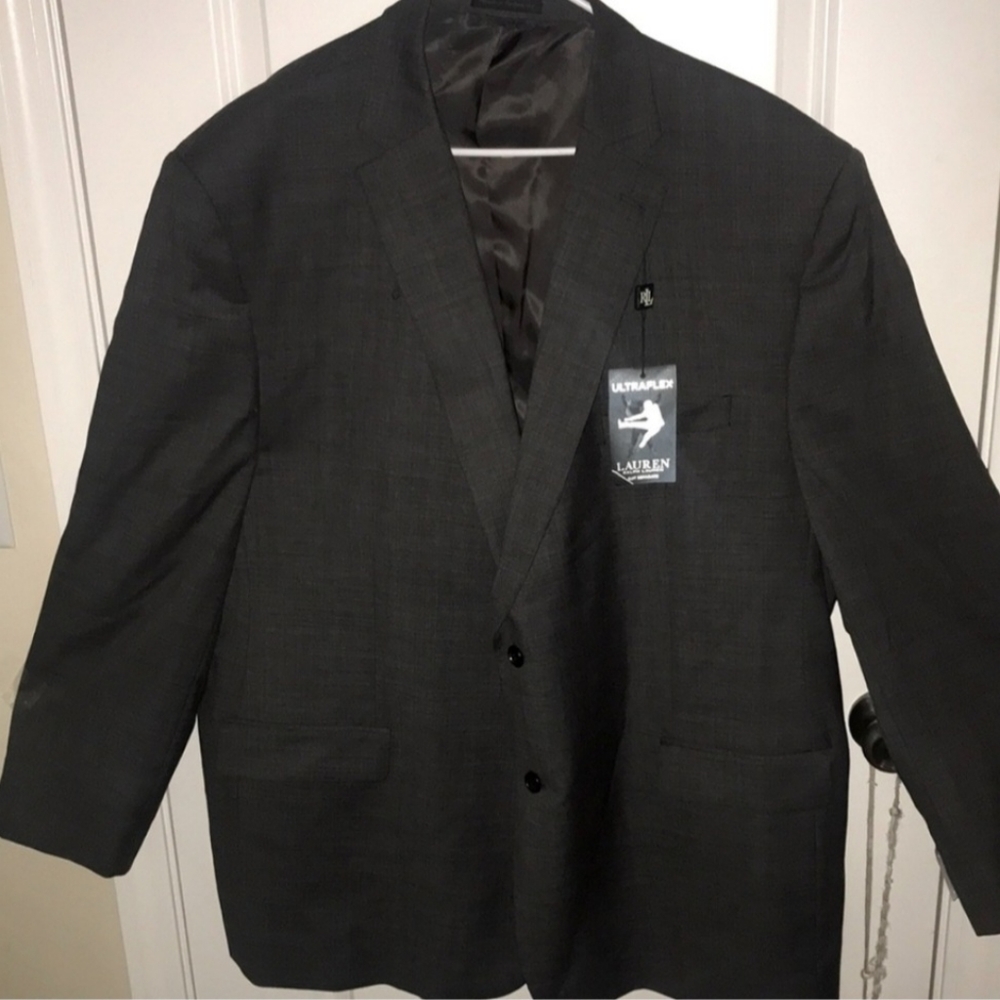 Ralph Lauren 100% Wool Executive Fit Elliot Style Grey Blazer size 52 Long 52L